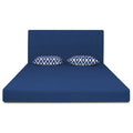 Adorn India Easy Highback Three Seater Sofa Cum Bed Rhombus 6' x 6' (Blue) (1 Year Warranty)