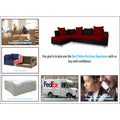 Adorn India Adillac 5 Seater Corner Sofa(Left Side Handle)(Maroon & Black), Wood, Foam