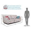 Adorn India Roselyn 3 Seater Sofa Digitel Print (Blue)