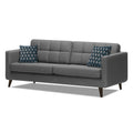 Adorn India Chilly 3 Seater Fabric Sofa Set (Grey) (3 Year Warranty)