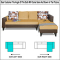 Adorn India Ashley L Shape 6 Seater Sofa Set Leatherette Fabric Digitel Print (Right Hand Side) (Brown & Beige) (3 Year Warranty)