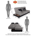 3 Seater Sofa Cum Bed Exclusive Two Tone Blake (Light Grey & Black), Wood, Foam