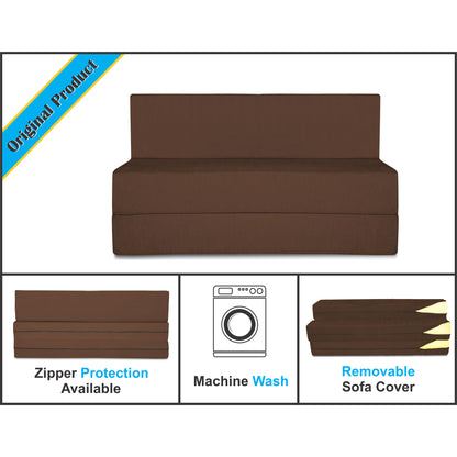 Adorn India Easy Treno 2 Seater Sofa Cum Bed Sit & Sleep Perfect for Guest, Colour Brown, 4'x6'