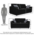 Adorn India Monteno Five Seater 3+2 Sofa Set (Black) (3 Year Warranty)