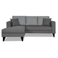 Adorn India Hector Stripes L Shape 4 Seater Sofa Set (Left Hand Side) (Grey) Martin Plus (3 Year Warranty)
