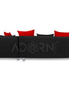 Adorn India Adillac 5 Seater Corner Sofa(Right Side)(Red & Black)