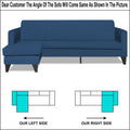 Adorn India Aladra L Shape Decent 5 Seater Sofa Set LHS (Blue) (3 Year Warranty)