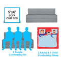 Adorn India Easy Treno 3 Seater Sofa Cum Bed Sit & Sleep Perfect for Guest, Colour Grey, 5'x6' (1 Year Warranty)