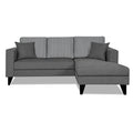Adorn India Hector Stripes L Shape 4 Seater Sofa Set (Right Hand Side) (Grey) Martin Plus (3 Year Warranty)