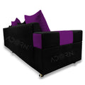 Adorn India Adillac 5 Seater Corner Sofa(Right Side)(Dark Purple & Black), Wood, Foam