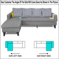 Adorn India Chandler Stripes L Shape 5 Seater Sofa Set LHS (Grey) (3 Year Warranty)