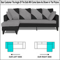 Adorn India Denver L Shape 5 Seater Sofa Set LHS (Grey & Black) (3 Year Warranty)