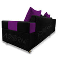 Adorn India Adillac 6 Seater Corner Sofa(Left Side Handle)(Dark Purple & Black)