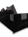 Adorn India Adillac 5 Seater corner sofa (Right Side) (Grey & Black)
