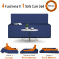 Adorn India Easy Treno 2 Seater Sofa Cum Bed Sit & Sleep Perfect for Guest, Colour Blue,4'x6', (1 Year Warranty)