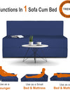 Adorn India Easy Treno Two Seater Sofa Cum Bed Sit & Sleep Perfect for Guest, Colour Blue, 4'x6'