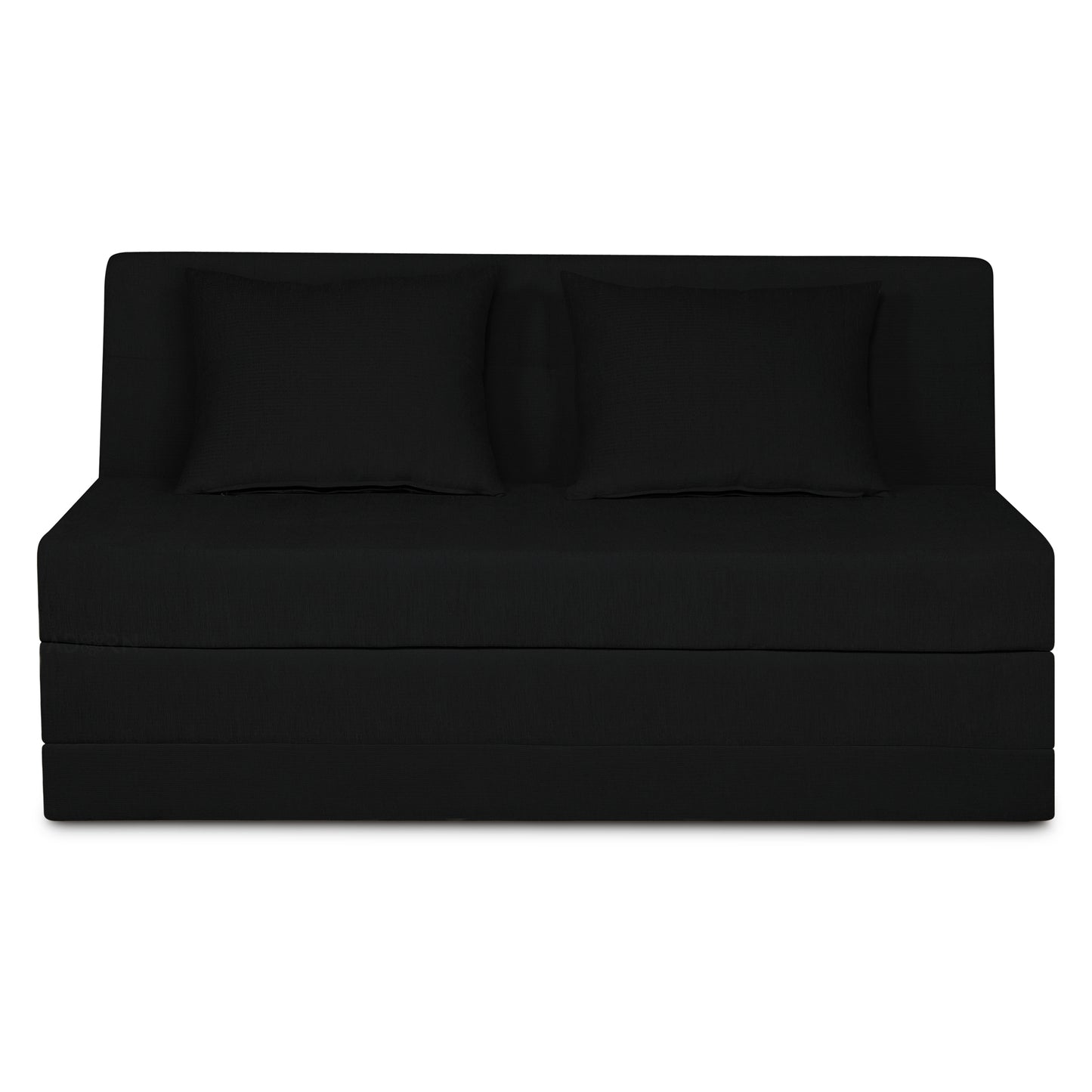 Adorn India Easy Highback Three Seater Sofa Cum Bed Decent 5' x 6' (Black)