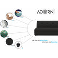 Adorn India Atlas Modular Sofa Set (Black) (3 Year Warranty)