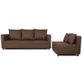 Adorn India New Straight Line Modular 5 Seater Sofa Set (Brown)