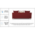 Adorn India Alita 3 Seater Compact Sofa (Maroon)