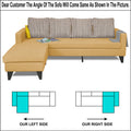 Adorn India Chandler Stripes L Shape 5 Seater Sofa Set LHS (Beige) (3 Year Warranty)