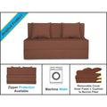 Adorn India Easy 2 Seater Sofa Cum Bed Alyn 4'x 6' (Brown) (1 Year Warranty)