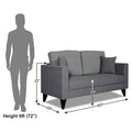 Adorn India Hector Stripes 2 Seater Sofa (Grey) Martin Plus (3 Year Warranty)
