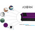Adorn India Acura 3 Seater Sofa(Dark Purple & Black)