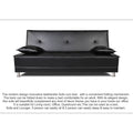Adorn India Bailey Leatherette 3 Seater Sofa Cum Bed (Black)