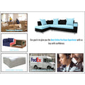 Adorn India Adillac 5 Seater Corner Sofa(Left Side Handle)(Light Blue & Black)