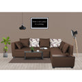 Adorn India Mclain L Shape 6 Seater Sofa (Brown)