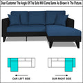 Adorn India Martin L Shape 4 Seater Sofa Set Two Tone (Right Hand Side) (Blue & Black) (3 Year Warranty)