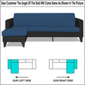 Adorn India Aladra L Shape Decent 5 Seater Sofa Set LHS (Blue & Black) (3 Year Warranty)