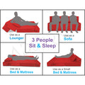 3 Seater Sofa Cum Bed Easy Alyn 6x6 (Red)