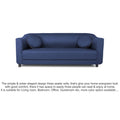 Adorn India Brisco 3 Seater Sofa (Blue), Wood, Foam