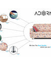 Adorn India Roselyn 3+2 Sofa Set Digitel Print (Beige)