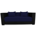 Almond 3 Seater Sofa Cumbed (Dark Blue & Black)