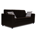 Adorn India Rio Highback Leatherette 3 Seater Sofa (Brown) (3 Year Warranty)