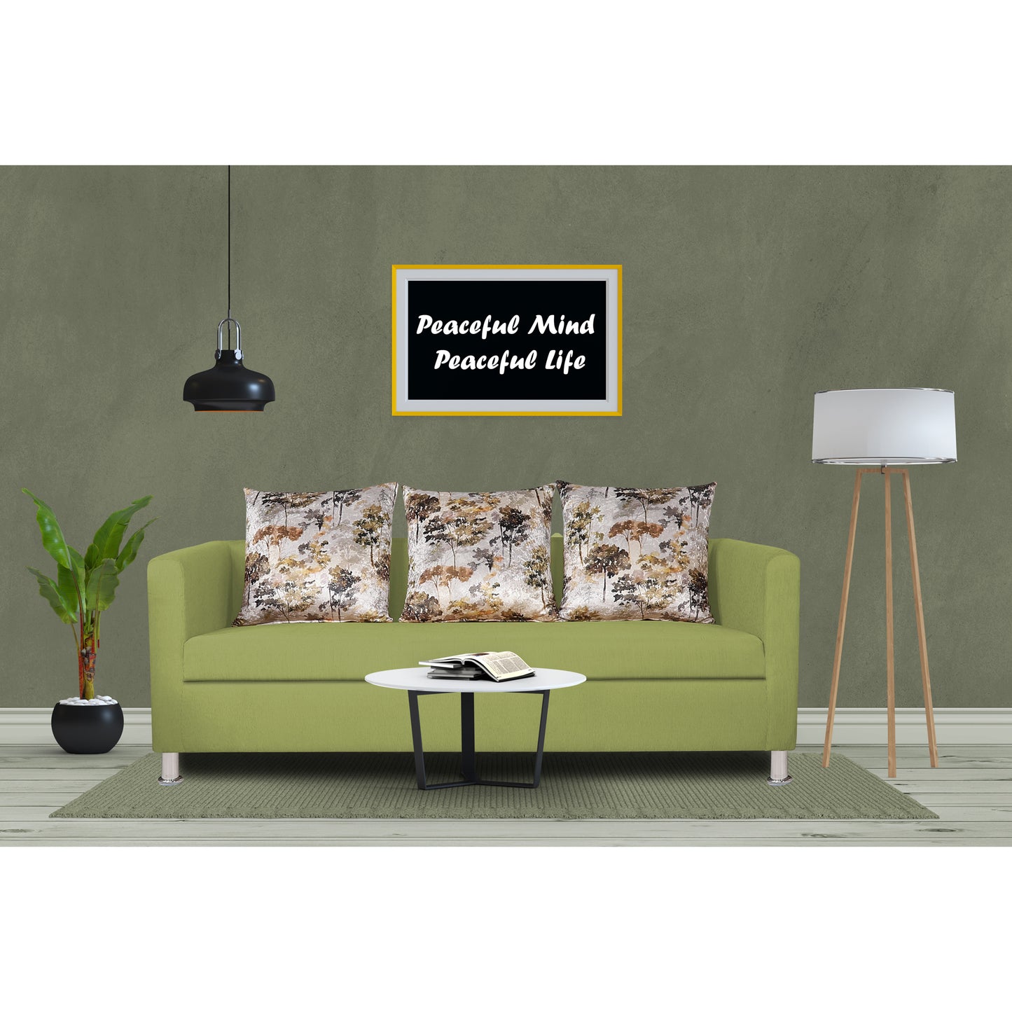 Adorn India Alita 3 Seater Compact Sofa (Green)