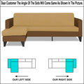 Adorn India Aladra L Shape Decent 5 Seater Sofa Set LHS (Brown & Beige) (3 Year Warranty)