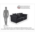 Adorn India Magnum 3 Seater Sofa (Black)