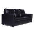 Adorn India Astor Leatherette 3-Person Sofa (Black) (3 Year Warranty)