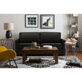 Adorn India Exclusive Flavio Leatherette Three Seater Sofa (Black)