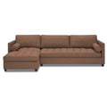 Adorn India Alexander L Shape 7 Seater Sofa Set with Ottoman Puffy LHS (Camel) (3 Year Warranty)