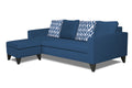 Adorn India Beetle L Shape 5 Seater Sofa Set Rhombus (Left Hand Side) (Blue)