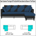 Adorn India Denver L Shape 5 Seater Sofa Set RHS (Blue & Black) (3 Year Warranty)
