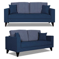 Adorn India Hector Stripes 3+2 5 Seater Sofa Set (Blue) Martin Plus (3 Year Warranty)