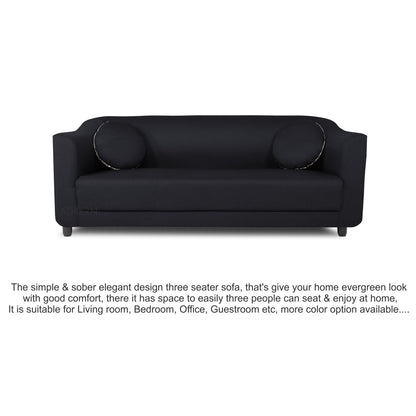 Adorn India Brisco 3 Seater Sofa (Black)