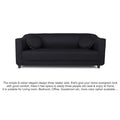 Adorn India Brisco 3 Seater Sofa (Black), Wood, Foam
