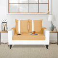 Adorn India Ashley Stripes Leatherette Fabric 2 Seater Sofa (Beige & White) (3 Year Warranty)